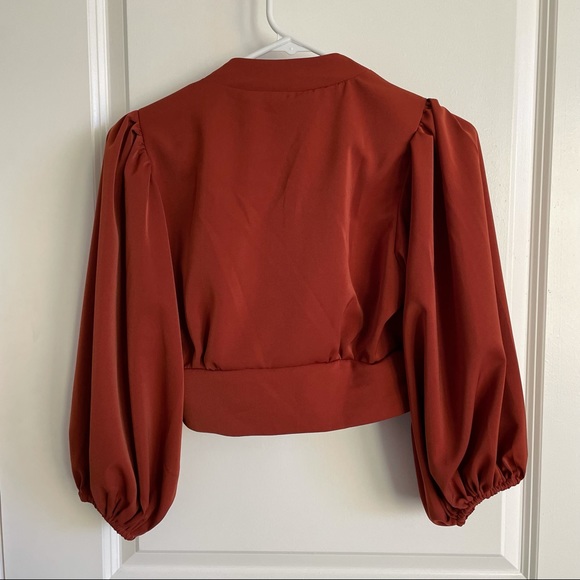Women's Long Sleeve Red Lantern Crop Top - Picture 11 of 11